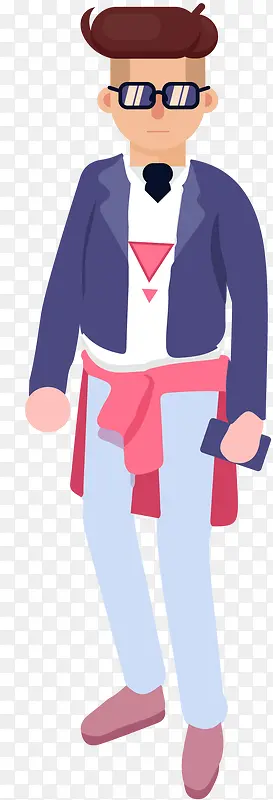 矢量手绘男人插画元素