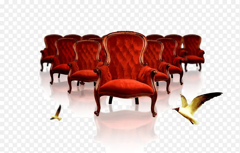 红色椅子装饰