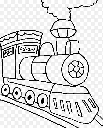 卡通冒烟的火车