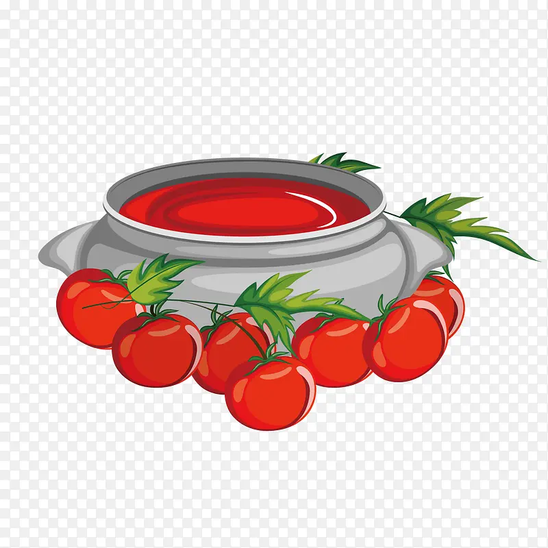 卡通红色番茄酱