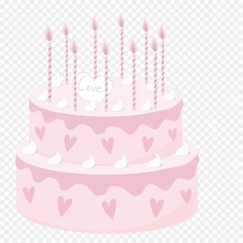 爱心图案生日蛋糕