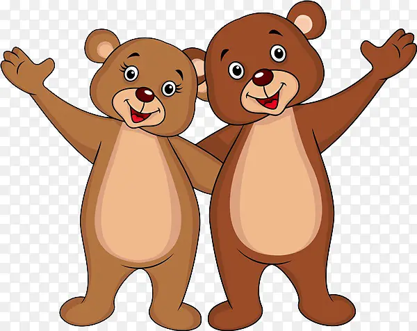 两只小熊打招呼