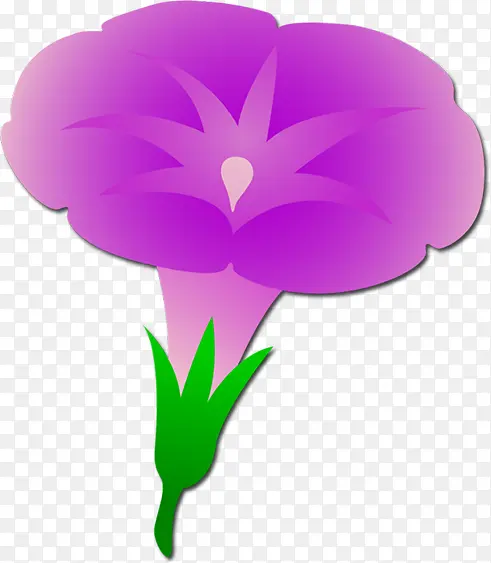 手绘紫色春季喇叭花
