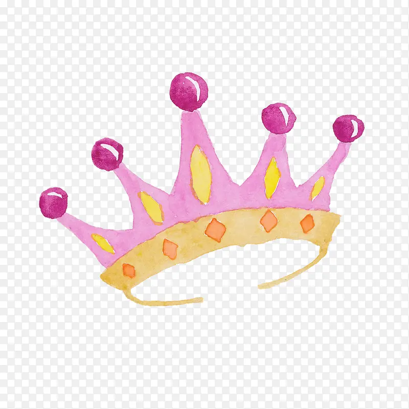 手绘水彩公主皇冠王冠