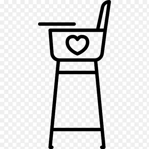 婴儿椅与心脏图标