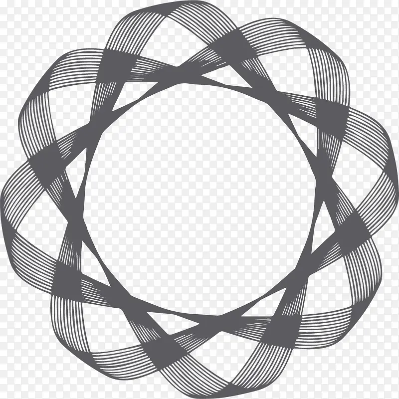 弧形缠绕的几何圆环