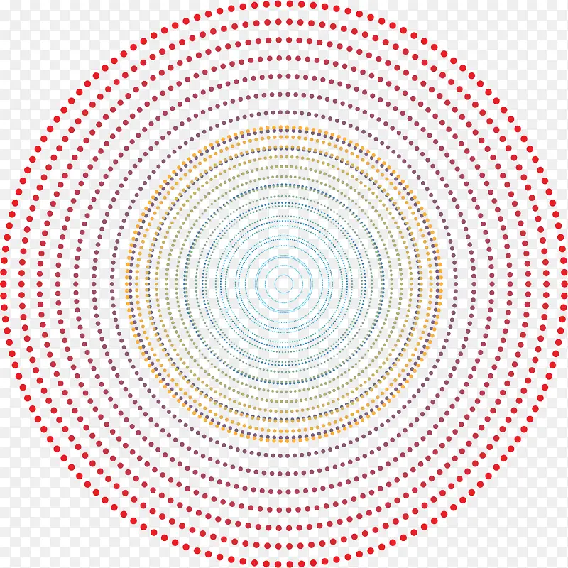 红色斑点发散式圆环