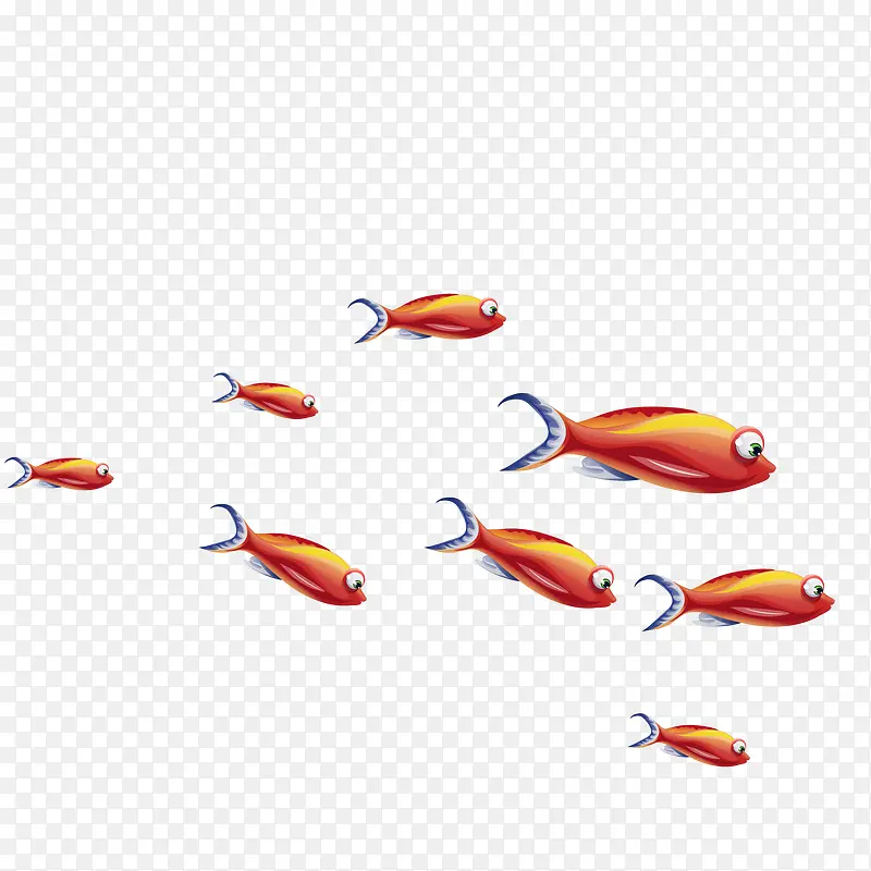 卡通海底的鱼群设计
