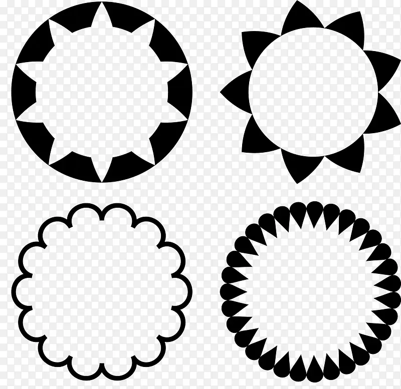 黑色四种类型圆环