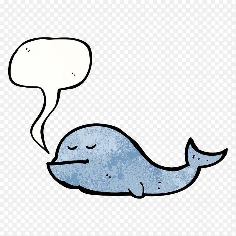 手绘蓝色鲸鱼对话框