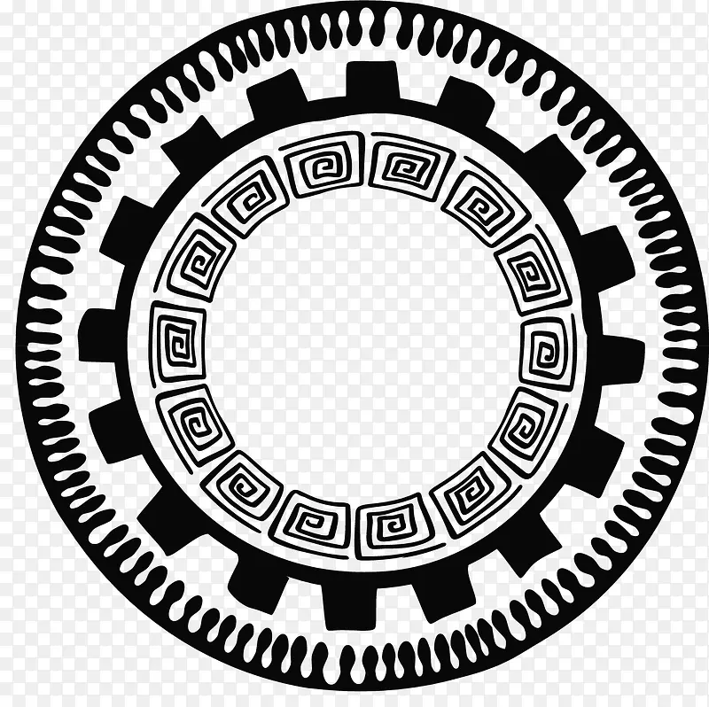 黑色对称的矢量圆环