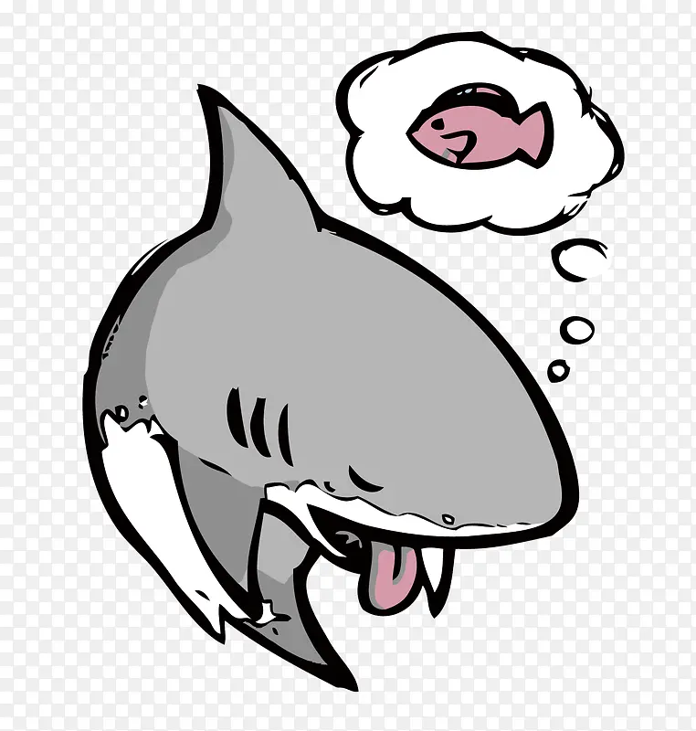 矢量肚子饿的鲨鱼
