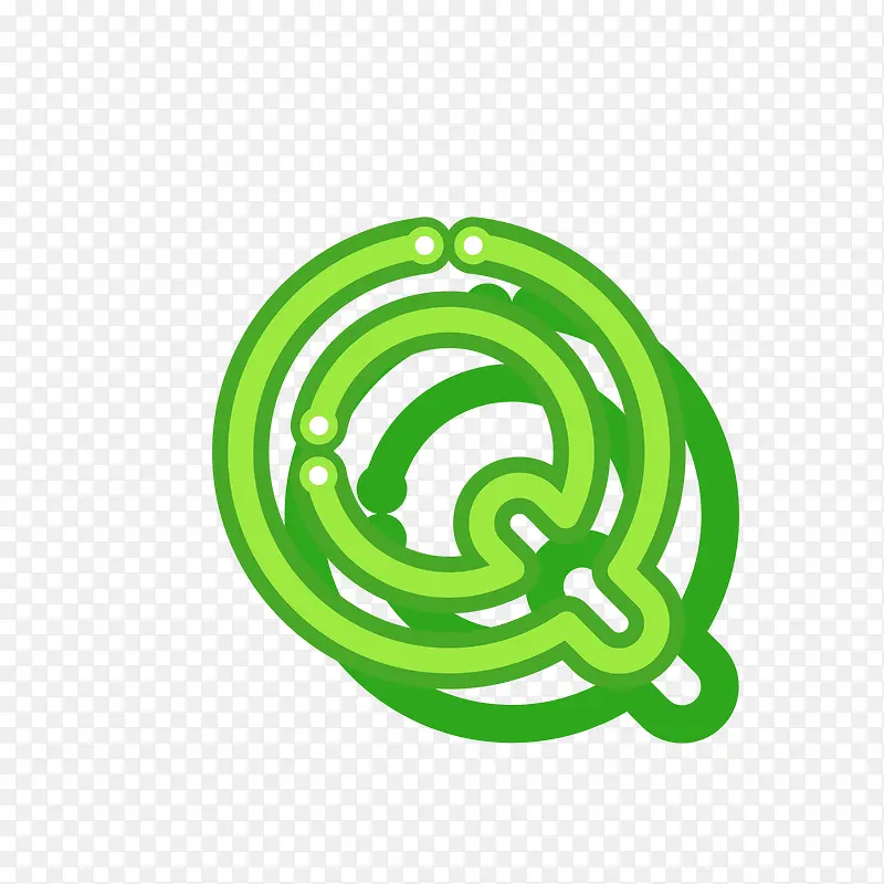 绿色时尚的字母Q免抠素材