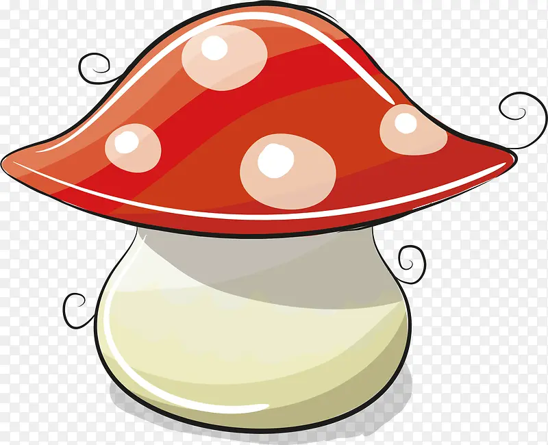 矢量图水彩红色蘑菇
