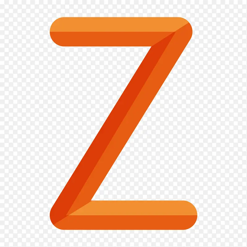 卡通橘色立体字母Z