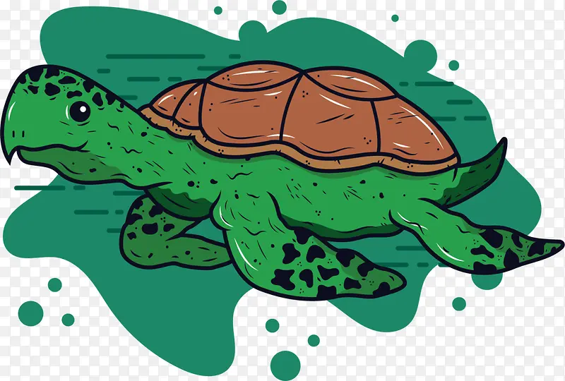 绿色立体大海海龟