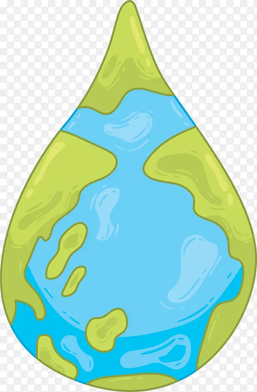 卡通创意地球水滴