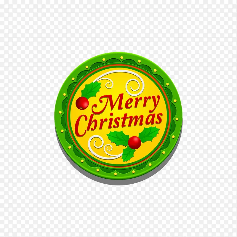 绿色圆形圣诞图标