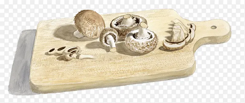 手绘蘑菇砧板