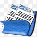 蓝色文件夹网页图标PNG素材下载文档