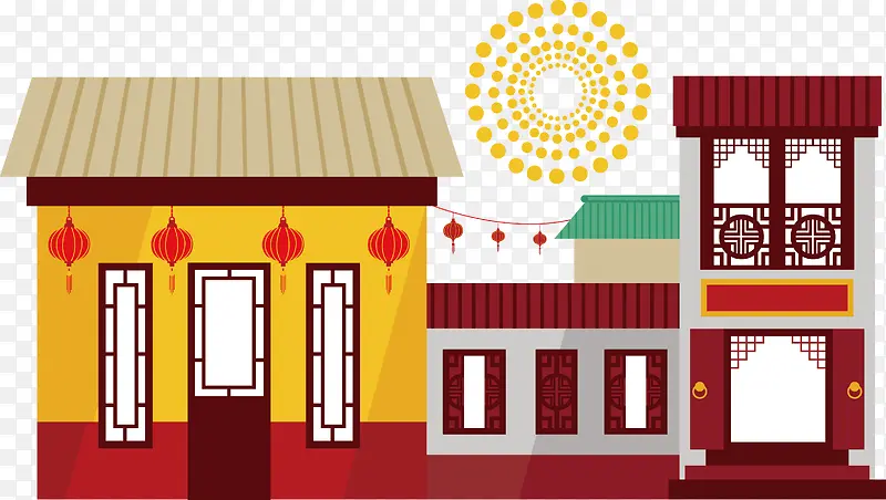 卡通素描古风城楼