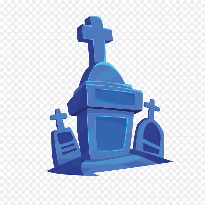蓝色坟墓的万圣节卡通