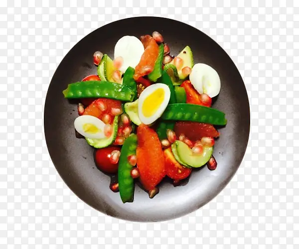 盘子里的食物水果沙拉