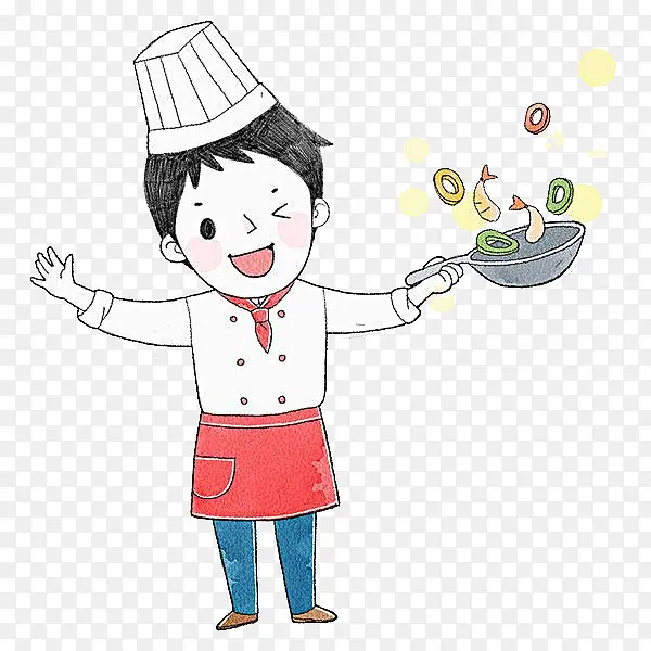 卡通做菜厨师