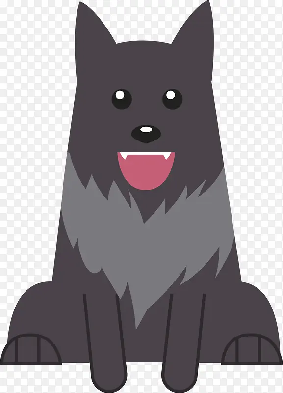 狗年开心的黑色小狗