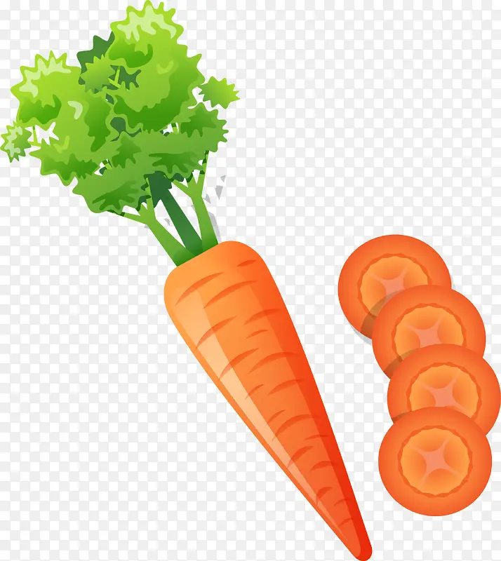 手绘扁平化蔬菜胡萝卜