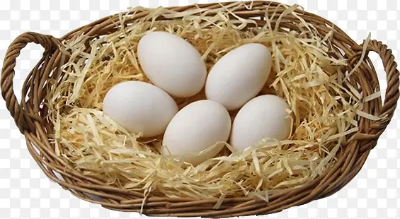 编织框装白色五枚土鸭蛋