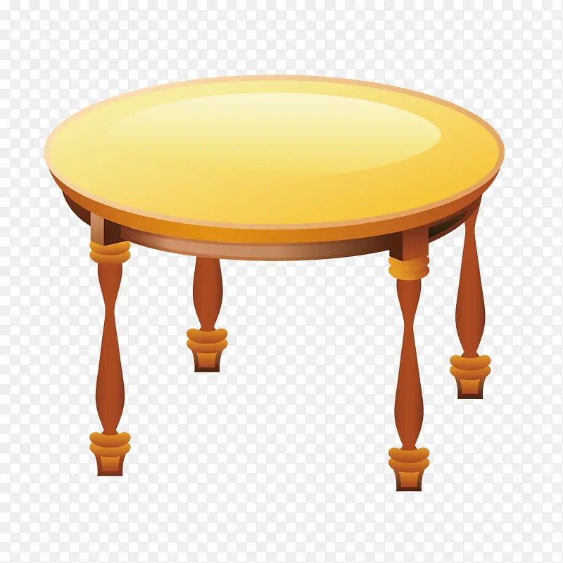 矢量黄色咖啡圆桌