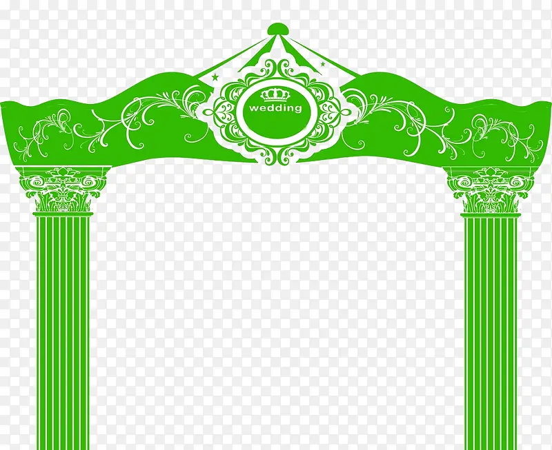 绿色罗马柱