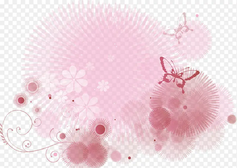 日系粉色淡雅花纹场景