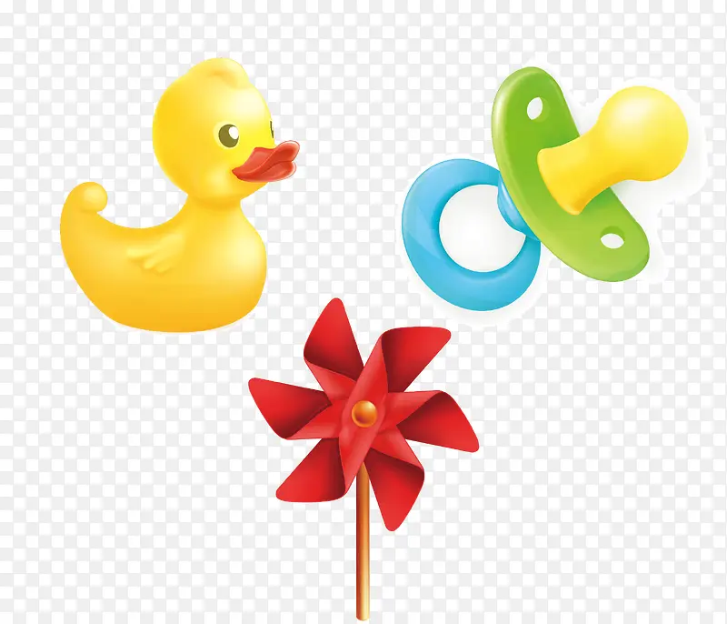 鸭子风筝和奶嘴玩具