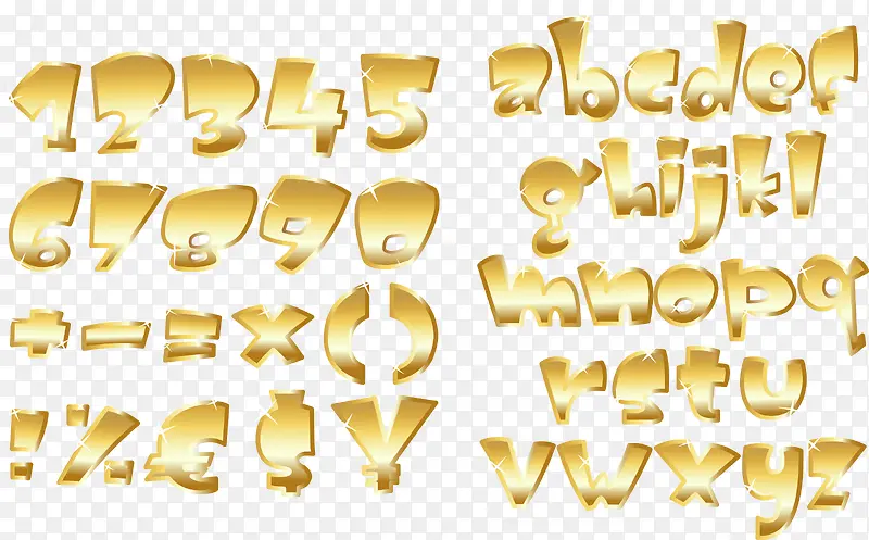 金属质感字体矢量素材