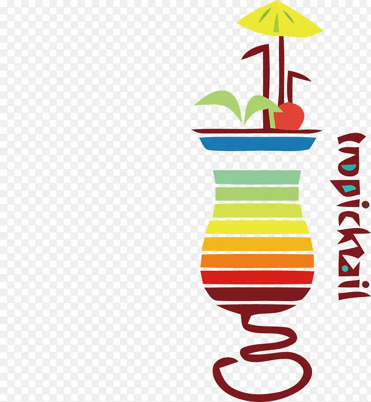 彩虹杯子饮品厨房logo