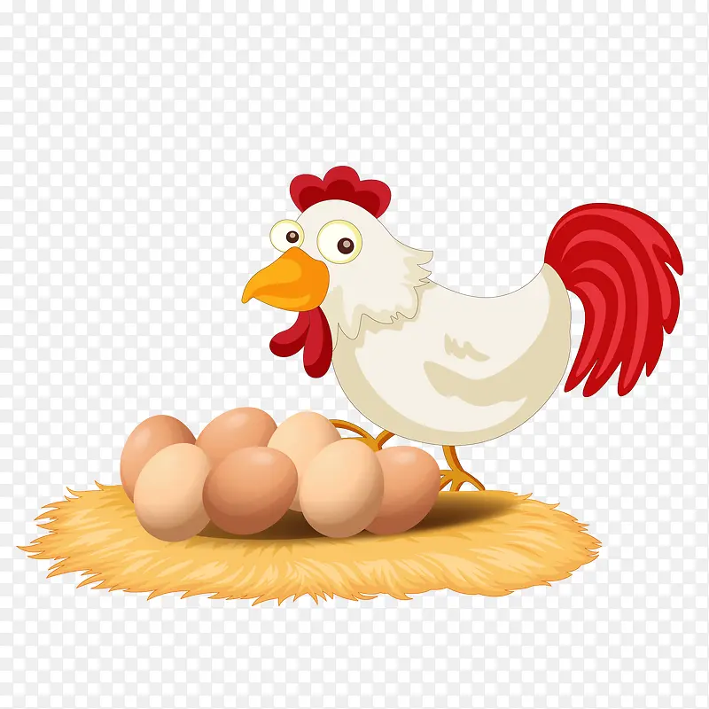手绘矢量动物保护鸡蛋