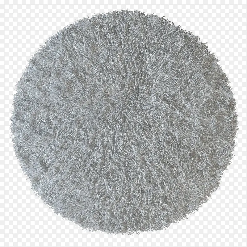 灰色简单圆形纯色地毯