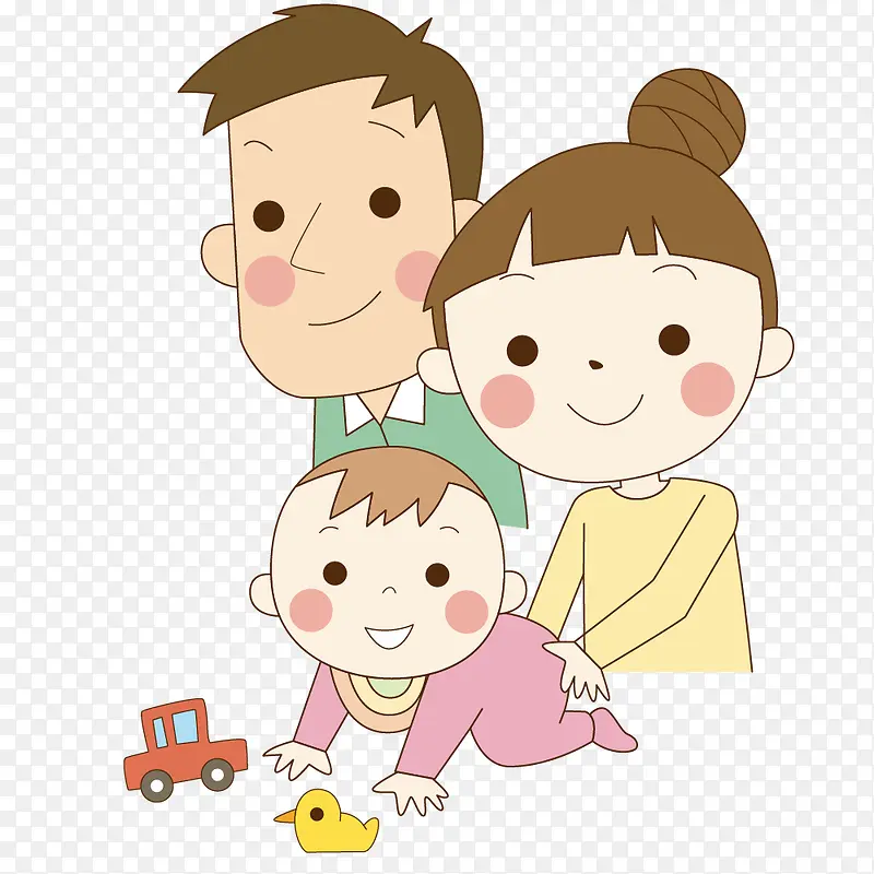 幸福的卡通一家人