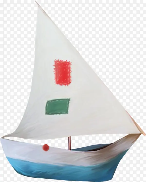 简约蓝白色帆船