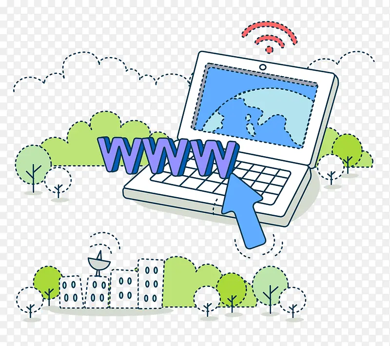 卡通上网电脑免抠图PNG图片素材下载_图片编号ynpodpay-免抠素材网