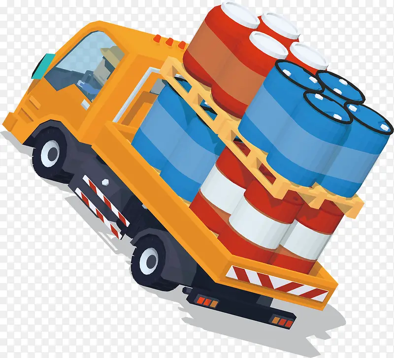 矢量图拉油的运货车