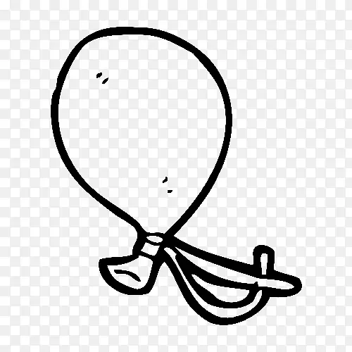 黑色系绳气球简笔画