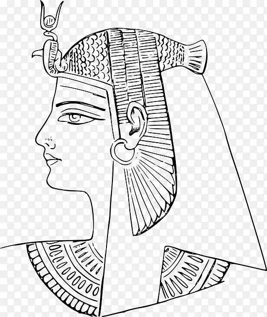 埃及古代帝王头像手绘