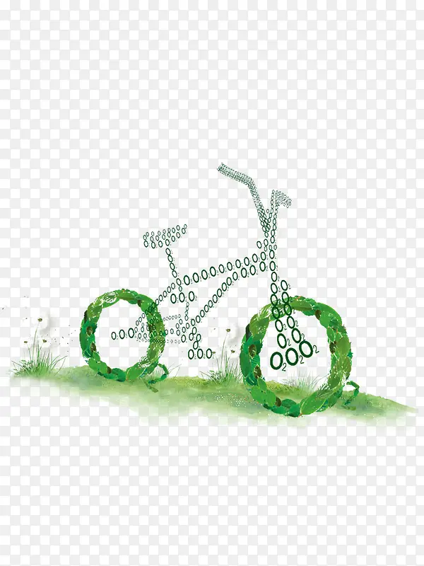 自行车绿色环保出行设计素材