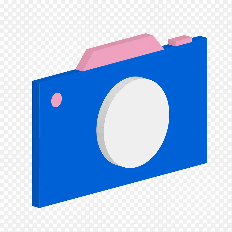 蓝色相机2.5D图标