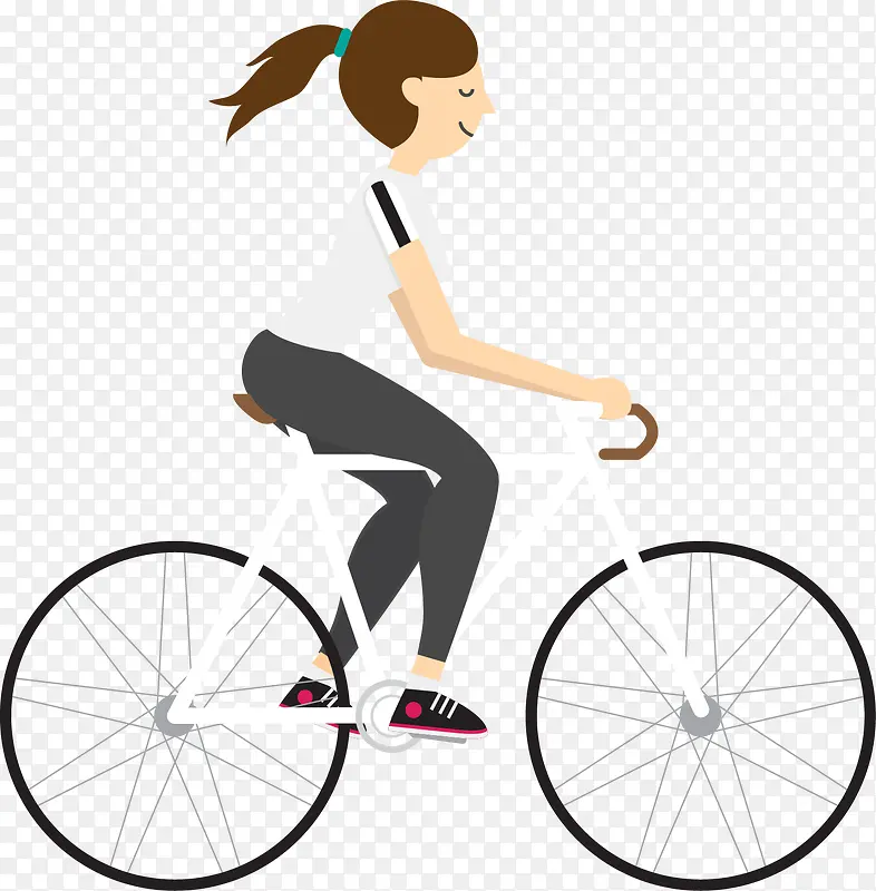 女孩骑自行车