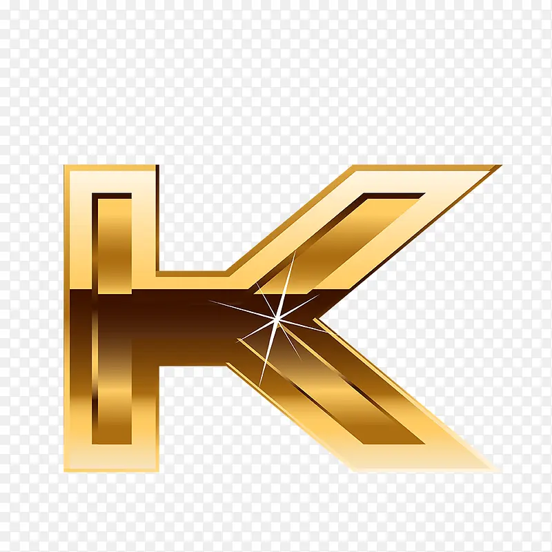 金色创意英文字母K