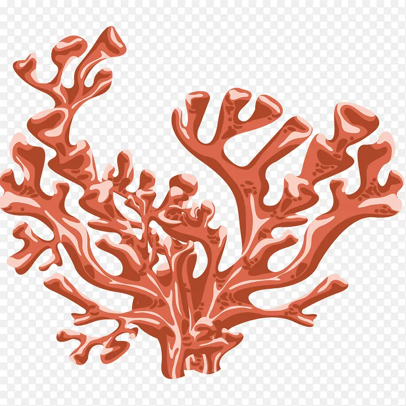红色珊瑚矢量插画